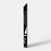 Schwarzer Zebra-Druck mit Monogramm iPhone Hülle (Linke Seite)