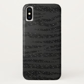 Schwarzer Zebra-Glitzer Case-Mate iPhone Hülle (Rückseite)