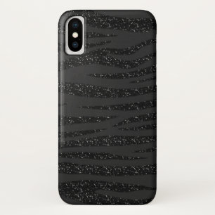 Schwarzer Zebra-Glitzer Case-Mate iPhone Hülle