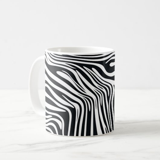 Schwarzer Zebra-Motiv🦓 Kaffeetasse (Vorderseite Links)
