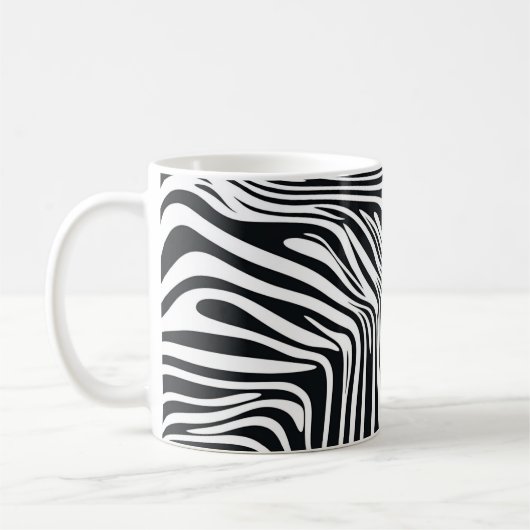 Schwarzer Zebra-Motiv🦓 Kaffeetasse (Links)