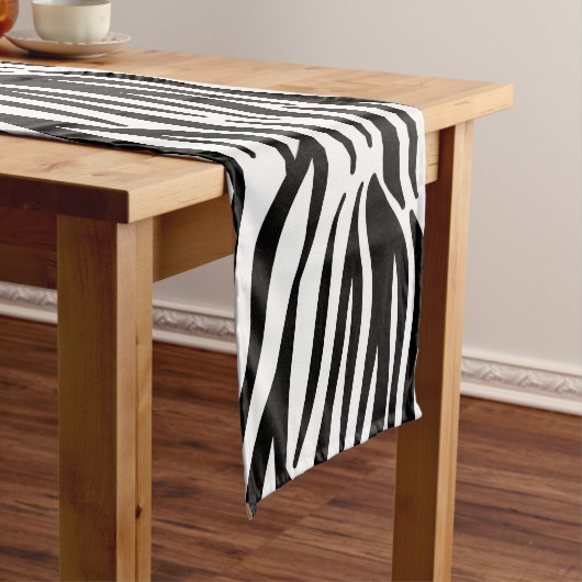 Schwarzer Zebra-Streifen Kurzer Tischläufer (Beispiel)