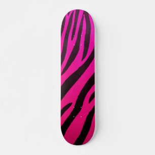 Schwarzer Zebradruck auf knallrotem, mutigem Desig Skateboard