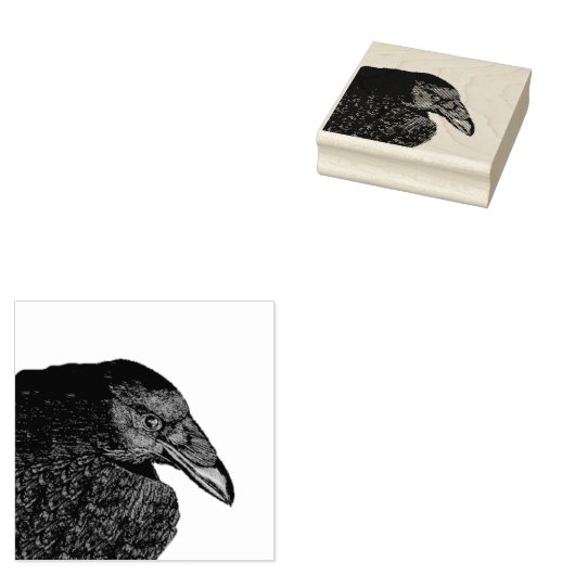 Schwarzer Zeichn von Crow Head Shoulders Gummistempel (Stempel)