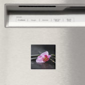 Schwarzer Zen-Orchid Magnet (In Situ (Geschirrspüler))