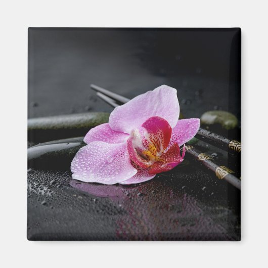 Schwarzer Zen-Orchid Magnet (Vorne)