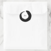 Schwarzer Zen-Sticker Runder Aufkleber (Tasche)