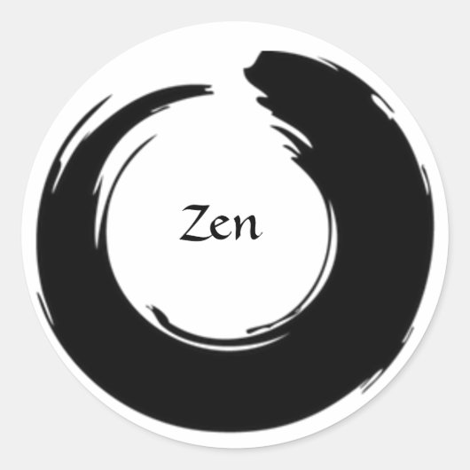 Schwarzer Zen-Sticker Runder Aufkleber (Vorderseite)
