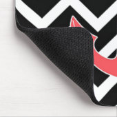 Schwarzer Zickzack rosa Anker Mousepad (Ecke)