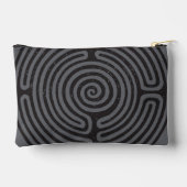 Schwarzer Zirkel Labyrinth (Grau) Kunst, Kunst und Zubehörtasche (Rückseite)