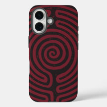 Schwarzer Zirkel Labyrinth (Maroon) Kunst, Kunst u