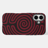 Schwarzer Zirkel Labyrinth (Maroon) Kunst, Kunst u Case-Mate iPhone Hülle (Rückseite (Horizontal))
