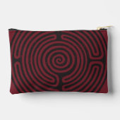 Schwarzer Zirkel Labyrinth (Maroon) Kunst, Kunst u Zubehörtasche (Rückseite)
