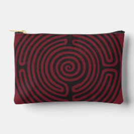 Schwarzer Zirkel Labyrinth (Maroon) Kunst, Kunst u Zubehörtasche