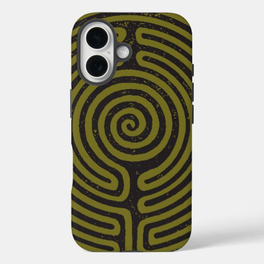 Schwarzer Zirkel Labyrinth (Olive) Kunst, Dichtung Case-Mate iPhone Hülle (Rückseite)