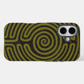 Schwarzer Zirkel Labyrinth (Olive) Kunst, Dichtung Case-Mate iPhone Hülle (Rückseite (Horizontal))