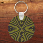 Schwarzer Zirkel Labyrinth (Olive) Kunst, Dichtung Schlüsselanhänger (Vorderseite)
