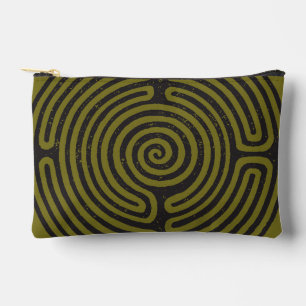 Schwarzer Zirkel Labyrinth (Olive) Kunst, Dichtung Zubehörtasche