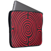 Schwarzer Zirkel Labyrinth (Rot) Kunst und Kunst Laptopschutzhülle (Vorne Rechts)