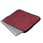 Schwarzer Zirkel Labyrinth (Rot) Kunst und Kunst Laptopschutzhülle (Vorne Knopf)