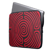 Schwarzer Zirkel Labyrinth (Rot) Kunst und Kunst Laptopschutzhülle (Vorderseite Links)