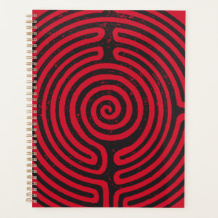 Schwarzer Zirkel Labyrinth (Rot) Kunst und Kunst Planer