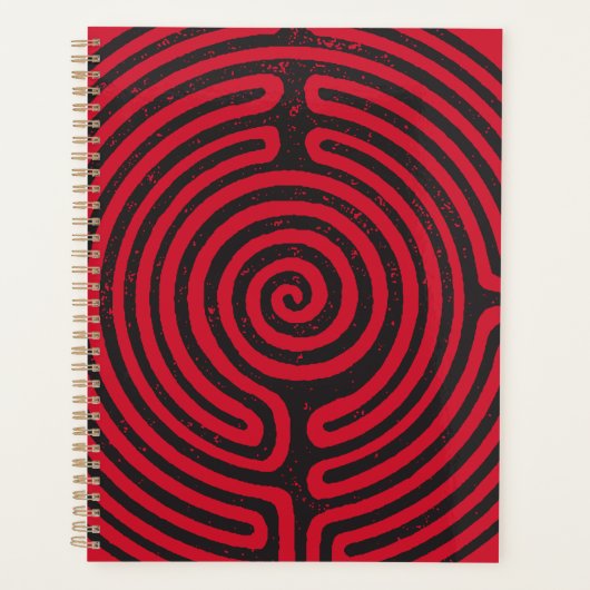 Schwarzer Zirkel Labyrinth (Rot) Kunst und Kunst Planer (Vorderseite)