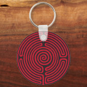 Schwarzer Zirkel Labyrinth (Rot) Kunst und Kunst Schlüsselanhänger (Vorderseite)