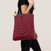 Schwarzer Zirkel Labyrinth (Rot) Kunst und Kunst Tasche (Von Nahem)