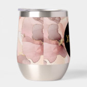 Schwarzer Zirkel Rosa Bläschen Bläschen Gold Glitz (Rechts)