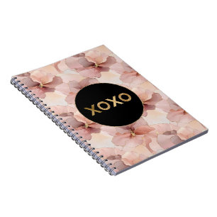 Schwarzer Zirkel Rosa Bläschen Bläschen Gold Glitz Notizblock