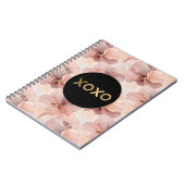 Schwarzer Zirkel Rosa Bläschen Bläschen Gold Glitz Notizblock (Linke Seite)