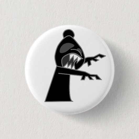 Schwarzer Zombie-Bischofs-Knopf Button (Vorderseite)