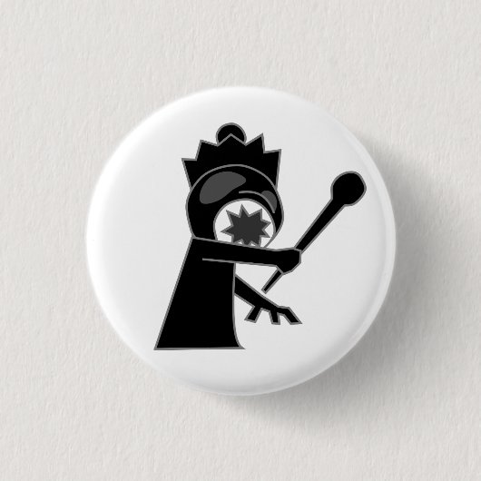 Schwarzer Zombie-Königin-Knopf Button (Vorderseite)