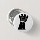 Schwarzer Zombie-Turm-Knopf Button (Vorne & Hinten)