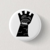 Schwarzer Zombie-Turm-Knopf Button (Vorderseite)
