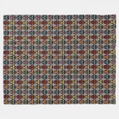 Schwarzer Zucker-Schädel Fleecedecke (Vorderseite (Horizontal))