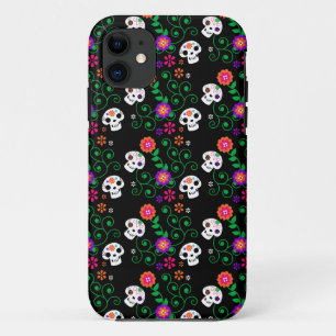 schwarzer Zuckerschädel Case-Mate iPhone Hülle