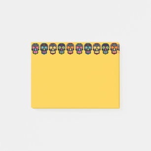 Schwarzer Zuckerschädel Post-it Klebezettel