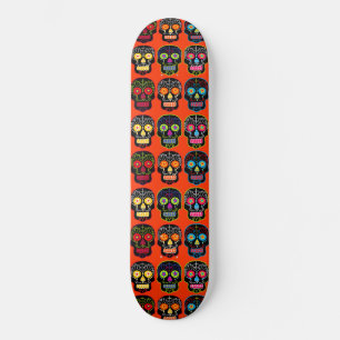 Schwarzer Zuckerschädel Skateboard