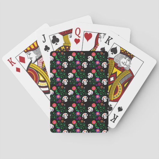 schwarzer Zuckerschädel Spielkarten (Rückseite)