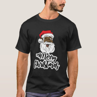 Schwarzer zwinkerender Weihnachtsmann Fröhlicher a T-Shirt