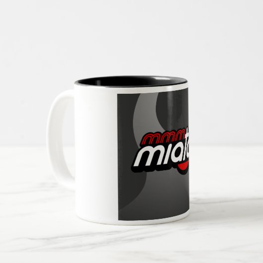 Schwarzes 11 Unze Zwei-Ton Tasse (Vorderseite Links)