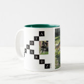 Schwarzes 11 Unze Zwei-Ton Tassen-Hundespiel Zweifarbige Tasse (Vorderseite Links)