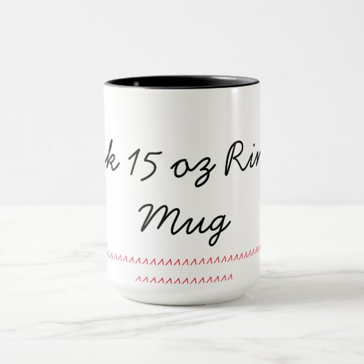 Schwarzes 15 Unze-Wecker-Tasse Tasse (Zentrum)