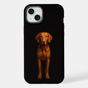 Schwarzes 4 Luxe, Agiles Vizsla-Hund iPhone 15 Plu Plus Hülle