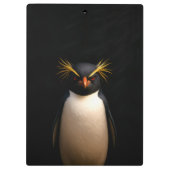 Schwarzes 4 Luxe-Clipboard, Felsenpinguin Klemmbrett (Rückseite)