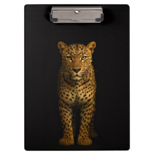 Schwarzes 4 Luxe-Clipboard, Majestätischer Leopard Klemmbrett