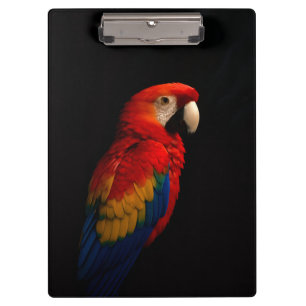 Schwarzes 4 Luxe-Clipboard, Scharlachroter Ara Klemmbrett