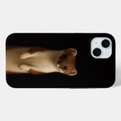 Schwarzes 4 Luxe, Elegantes Wiesel iPhone 15 Plus Case-Mate iPhone Hülle (Rückseite (Horizontal))